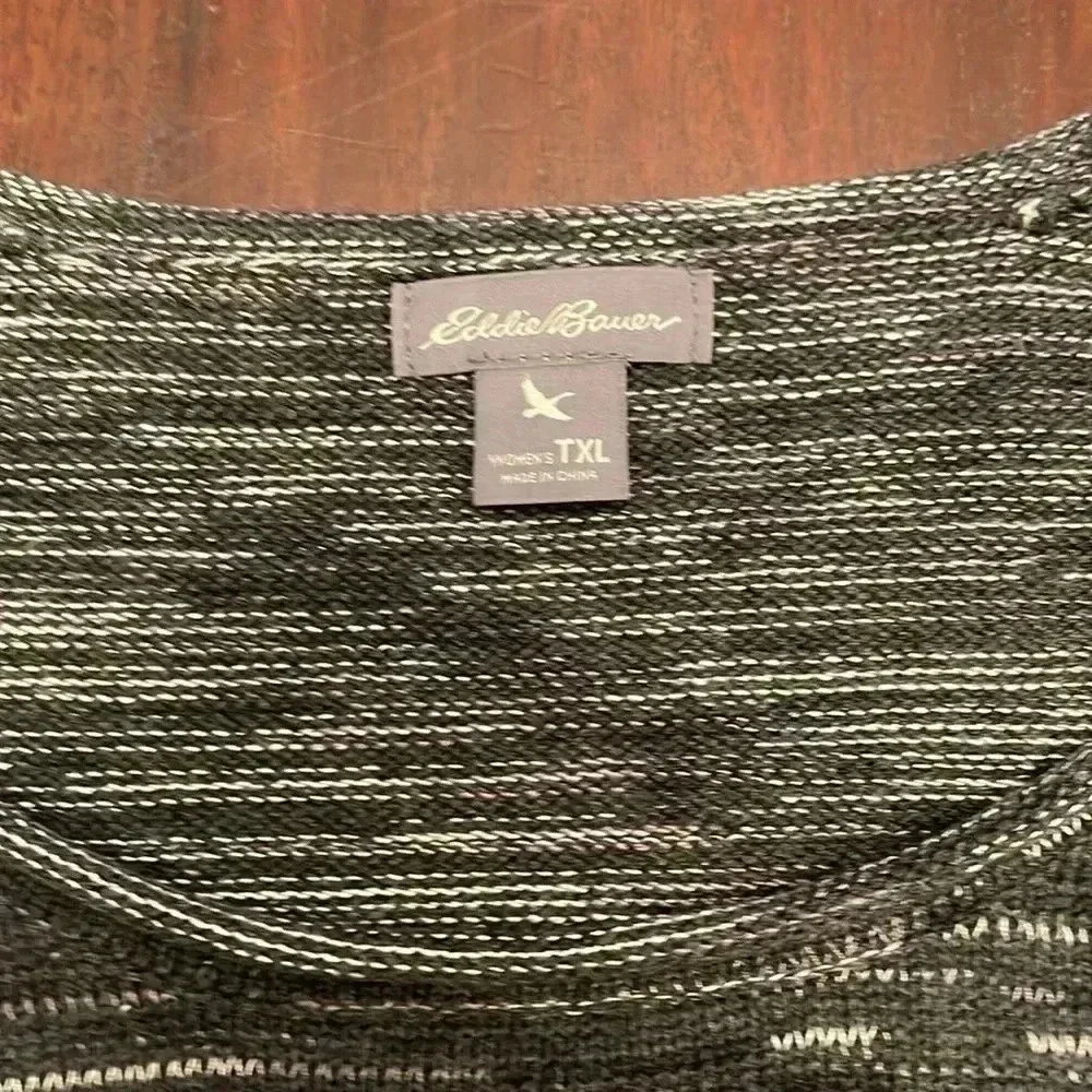 Eddie Bauer gray and white sweater size TXL - Picture 2 of 6
